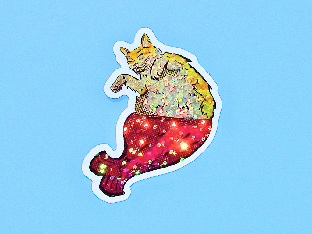 Glitter Catfish Sticker